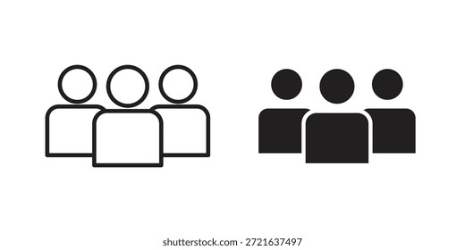 Icono de personas en línea delgada, estilo de trazo para Sitio web y App