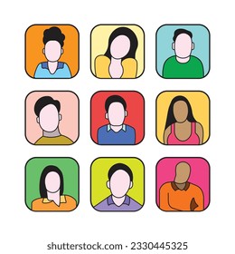 icono de personas, icono plano de personas, imagen abstracta de personas