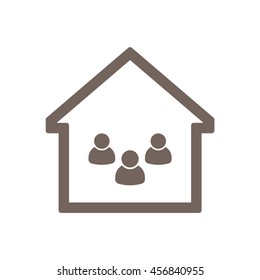 People  icon. Flat design.  Vector illustration.