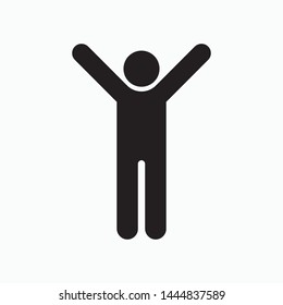 Black Silhouette Pictogram Male Open Arms Stock Vector (Royalty Free ...