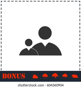 People icon flat. Simple vector symbol and bonus icon