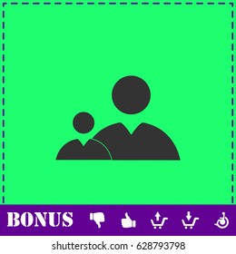 People icon flat. Simple vector symbol and bonus icon