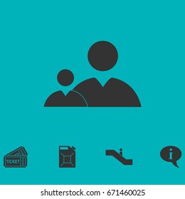 People icon flat. Simple vector symbol and bonus icon