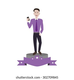 People icon in flat style