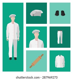 People Icon In Flat style, with Clothes and Icons ( 9 People ) 