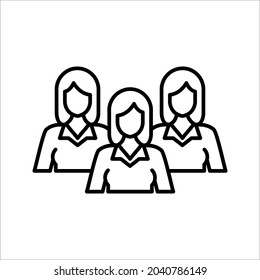 icono de personas, diseño de estilo plano. Red de grupos de usuarios. Grupo de equipo corporativo. Icono de miembro de la comunidad. Actividad de trabajo del equipo de negocios. ilustración vectorial sobre fondo blanco.