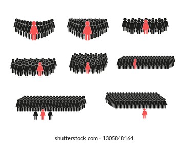People Icon in flat style. Face symbol for your infographic site design, logo, application, user interface. Signs of the crowd and the concept of leadership for marketing.