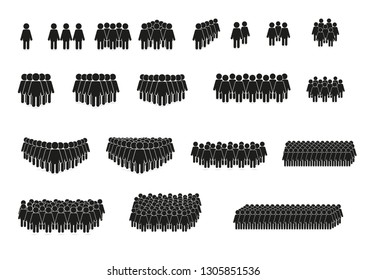 People Icon in flat style. Face symbol for your infographic site design, logo, application, user interface. Signs of the crowd and the concept of leadership for marketing.