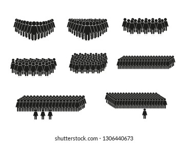 People Icon in flat style. Face symbol for your infographic site design, logo, application, user interface. Signs of the crowd and the concept of leadership for marketing.