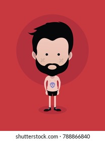 people icon in flat style with faces 6