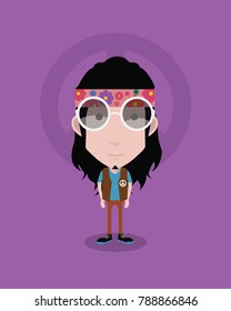 people icon in flat style with faces 8