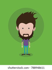 people icon in flat style with faces Nr 49
