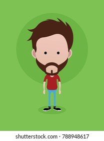 people icon in flat style with faces Nr51