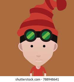 people icon in flat style with faces Nr 31