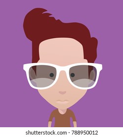 people icon in flat style with faces Nr 44
