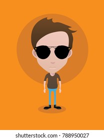people icon in flat style with faces Nr 50