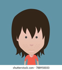 people icon in flat style with faces Nr 33