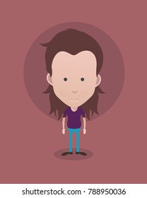 people icon in flat style with faces Nr 48