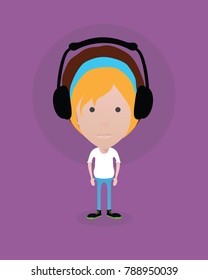people icon in flat style with faces Nr 47