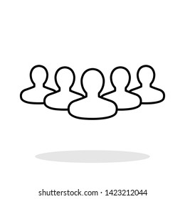 People icon in flat style. Group of people symbol for your web site design, logo, app, UI Vector EPS 10.