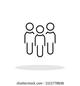 People icon in flat style. Group of people symbol for your web site design, logo, app, UI Vector EPS 10.