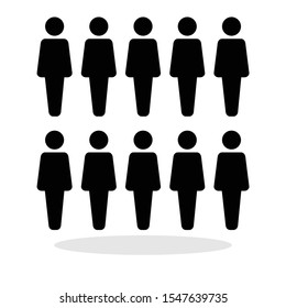 People icon in flat style. Group of people symbol for your web site design, logo, app, UI Vector EPS 10.