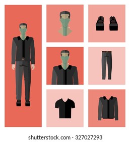 People Icon In Flat style Halloween Set ( Undead Creature )