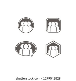 People Icon flat style isolated on grey background. Crowd sign. Persons symbol for your web site design, logo, app, UI. Vector illustration