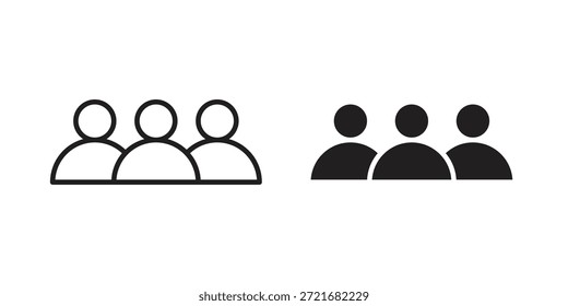 Menschen Symbol flach und dünn Strich Vektorpaket. Bearbeitbarer Symbolsatz