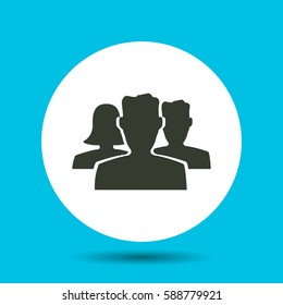 People icon. Flat vector illustration in black on white background.
