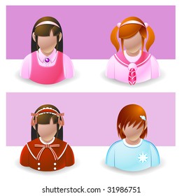 people icon : girl and teenage