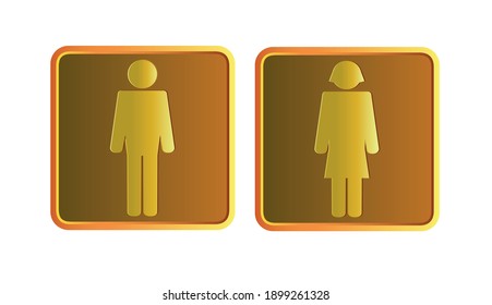 people icon, gold color illustration, white background
