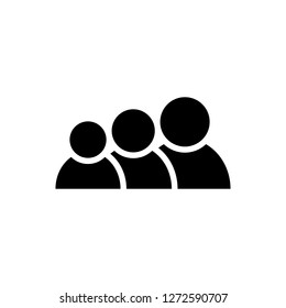 People icon. Group of humans sign in black. Simple people symbol in flat style isolated on white background. Family vector abstract icon for web site design or button to mobile app Vector illustration