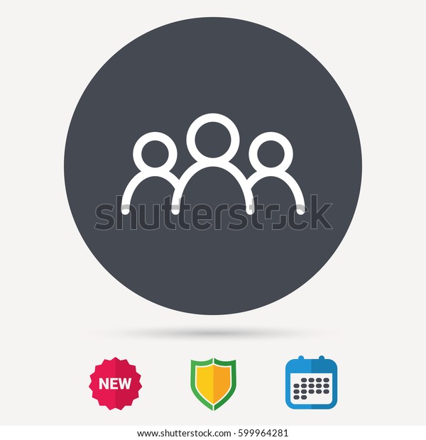 人のアイコン 人間のグループが署名する チームの作業記号 カレンダー シールド保護 新しいタグ記号 色とフラットウェブアイコン ベクター画像 のベクター画像素材 ロイヤリティフリー