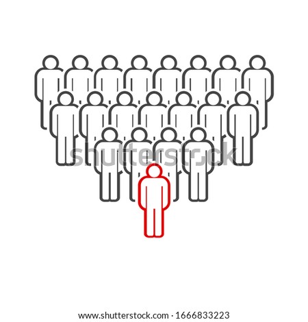People icon. Group of people. Standing people vector line icon isolated on white background.