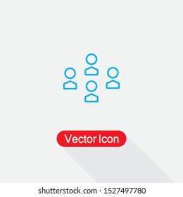People Icon, Group Of People Symbol, Users Icon, Party Sign Vector Illstration Eps10