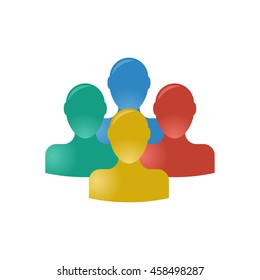 People icon. Group of people. Talking people vector icon isolated on white background