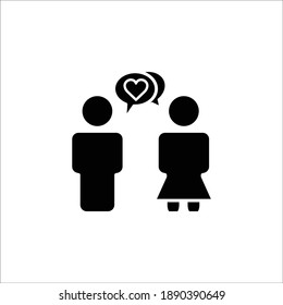 people icon with hand and chat. icon heart. simple design editable. Design template vector