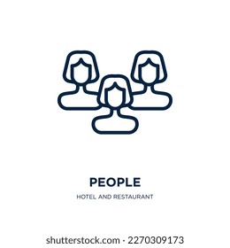 people icon from hotel and restaurant collection. Thin linear people, group, business outline icon isolated on white background. Line vector people sign, symbol for web and mobile