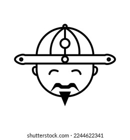 People icon illustration Chinese and japan. icon related to lunar new year. asian traditional. line icon style. Simple vector design editable