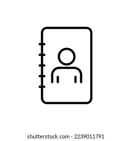 People icon illustration with list. line icon style. suitable for apps, websites, mobile apps. icon related to contact list. Simple vector design editable