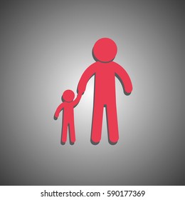 People icon isolated. Man and child logo illustration
