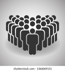 People Icon isolated on white background. Persons symbol in trendy flat style. Crowd signs for infographics, website, UI, design, app, business logo. Pixel Perfect Icon.