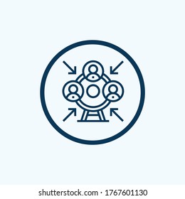 Die Menschen Symbol isoliertes Vektorelement. Symbol des sozialen Netzwerks. Menschen Benutzer Person. Partnerschaftssymbol. Firmenleute sind Symbol. Die Leute drängen.
