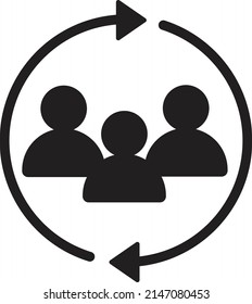 people icon. leader group vector.
