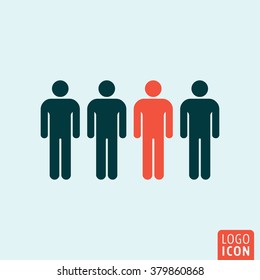 People icon. Leader icon isolated, minimal design. Vector illustration