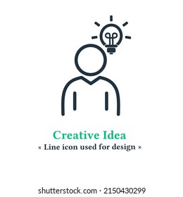 People icon with lights isolated on white background, concept symbol getting ideas for web and mobile applications.