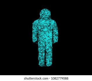 People icon line connect generative pattern. Concept of artificial intelligence, future trend, body network, IoT. Vector illustration