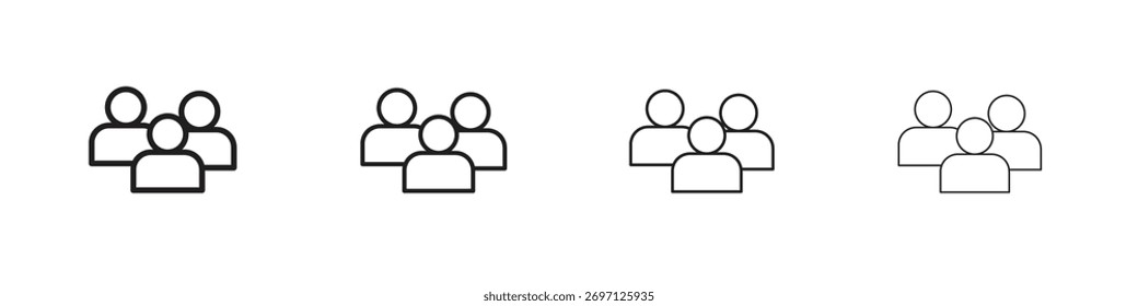 Diseño de línea de iconos de personas. Conjunto de iconos de Vectores de línea delgada.