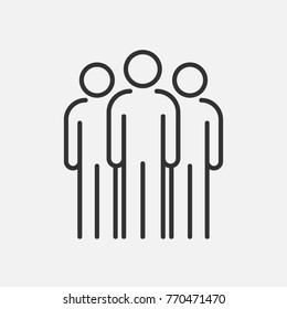 People icon in line style. Crowd symbol. Users sign. Group. Team.
